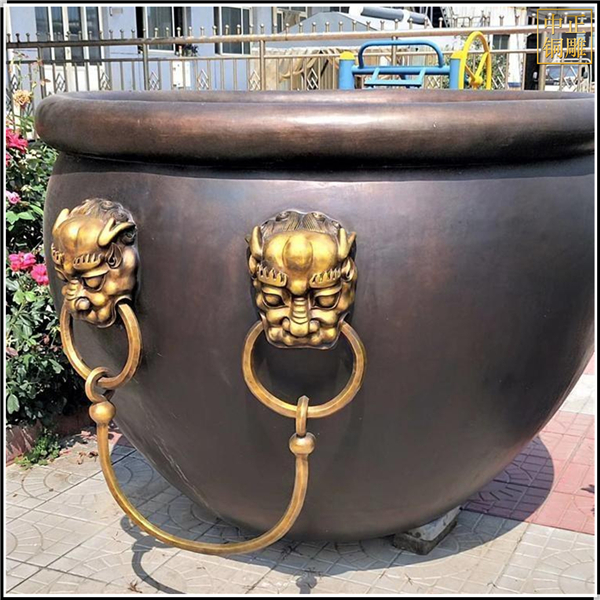 单环狮子头铜大缸铸造.jpg